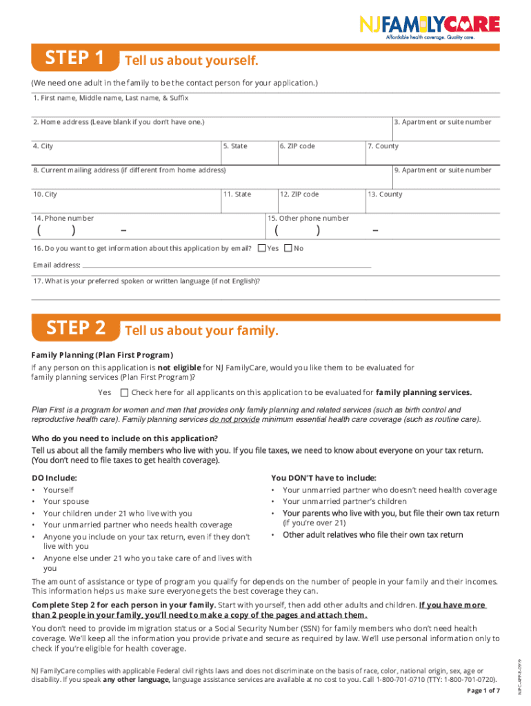 2019 2021 Form NJ NJFC APP Fill Online Printable Fillable Blank 