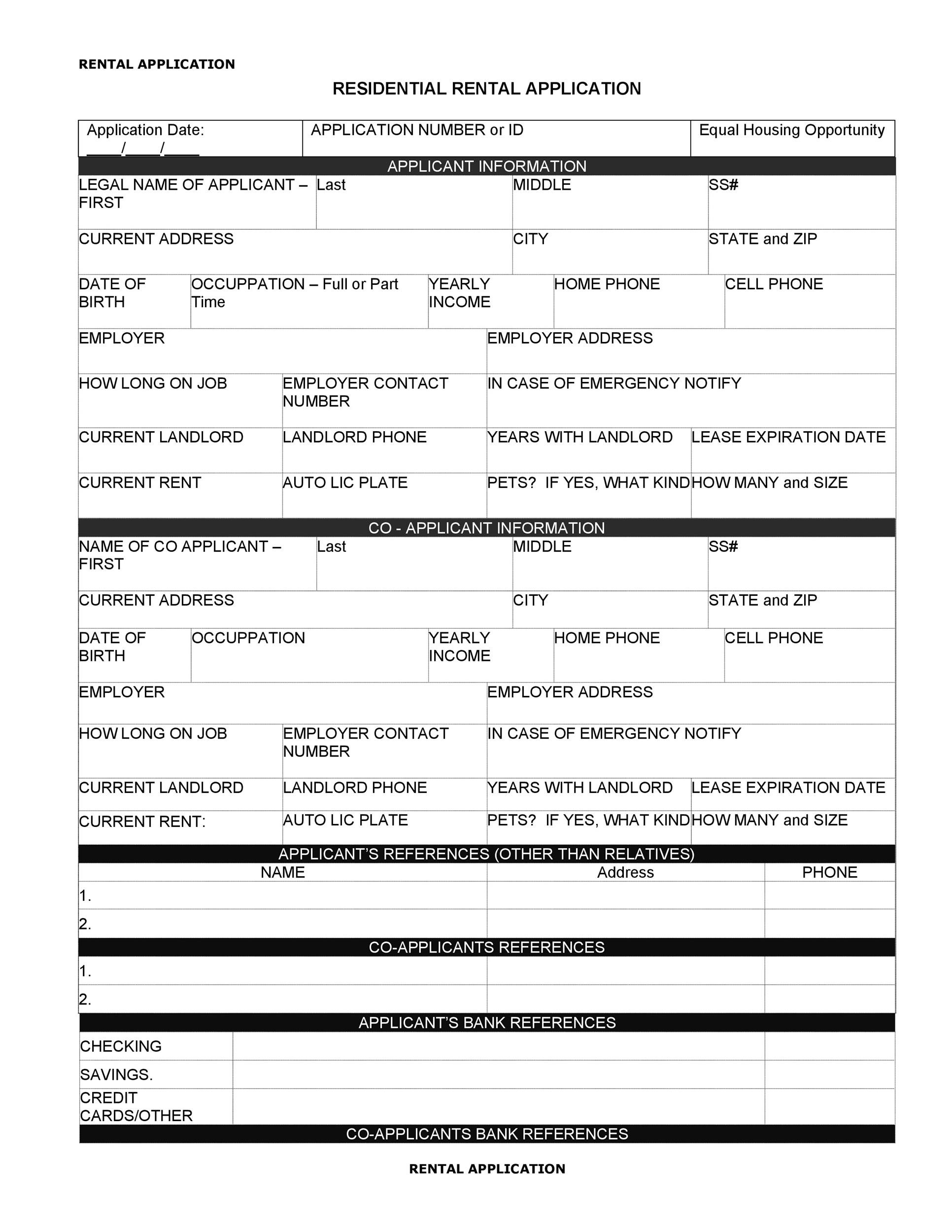 42 Simple Rental Application Forms 100 FREE TemplateLab 42 Simple Rental Application Forms 100 FREE TemplateLab