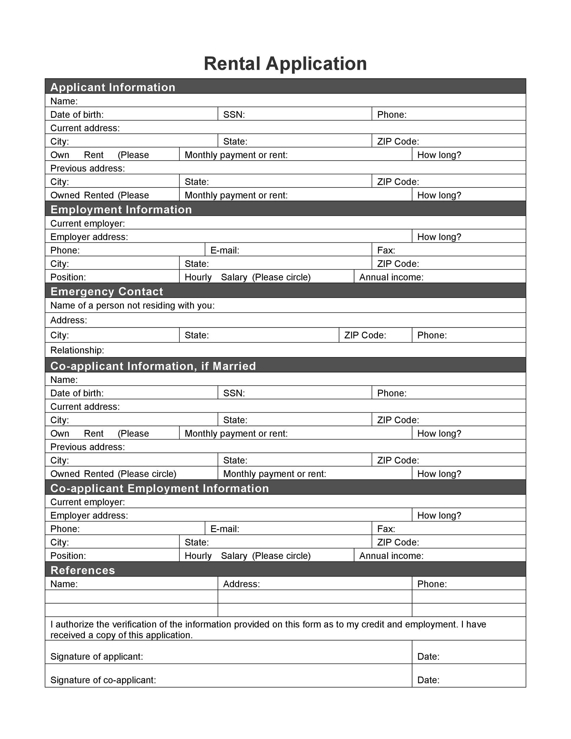 42 Simple Rental Application Forms 100 FREE TemplateLab 42 Simple Rental Application Forms 100 FREE TemplateLab