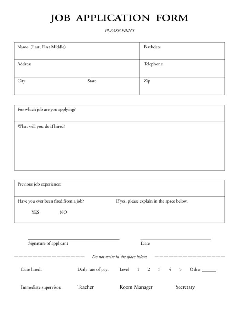 Basic Job Application Forms Download Edit Fill Sign Online Handypdf