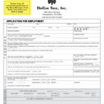 Dollar Tree Job Application Form To Employment Free Download