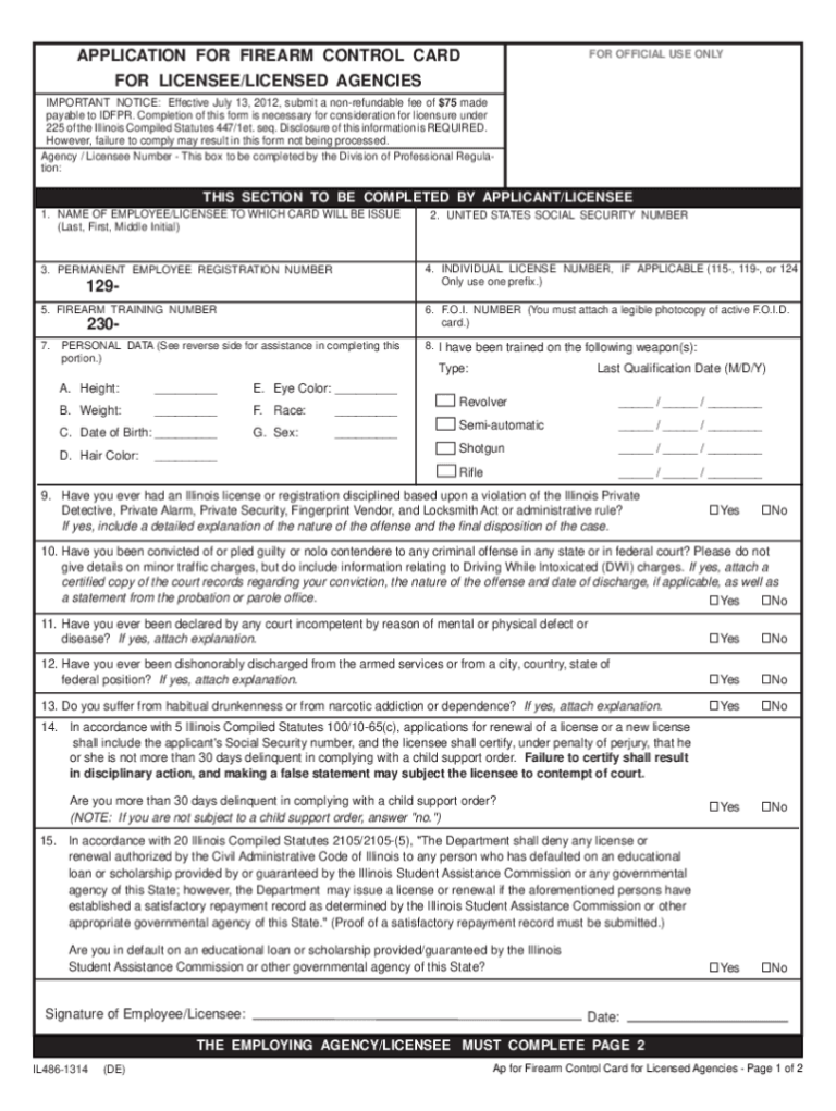 Foid card application printable printable application