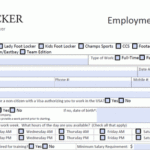 Foot Locker Application PDF Print Out