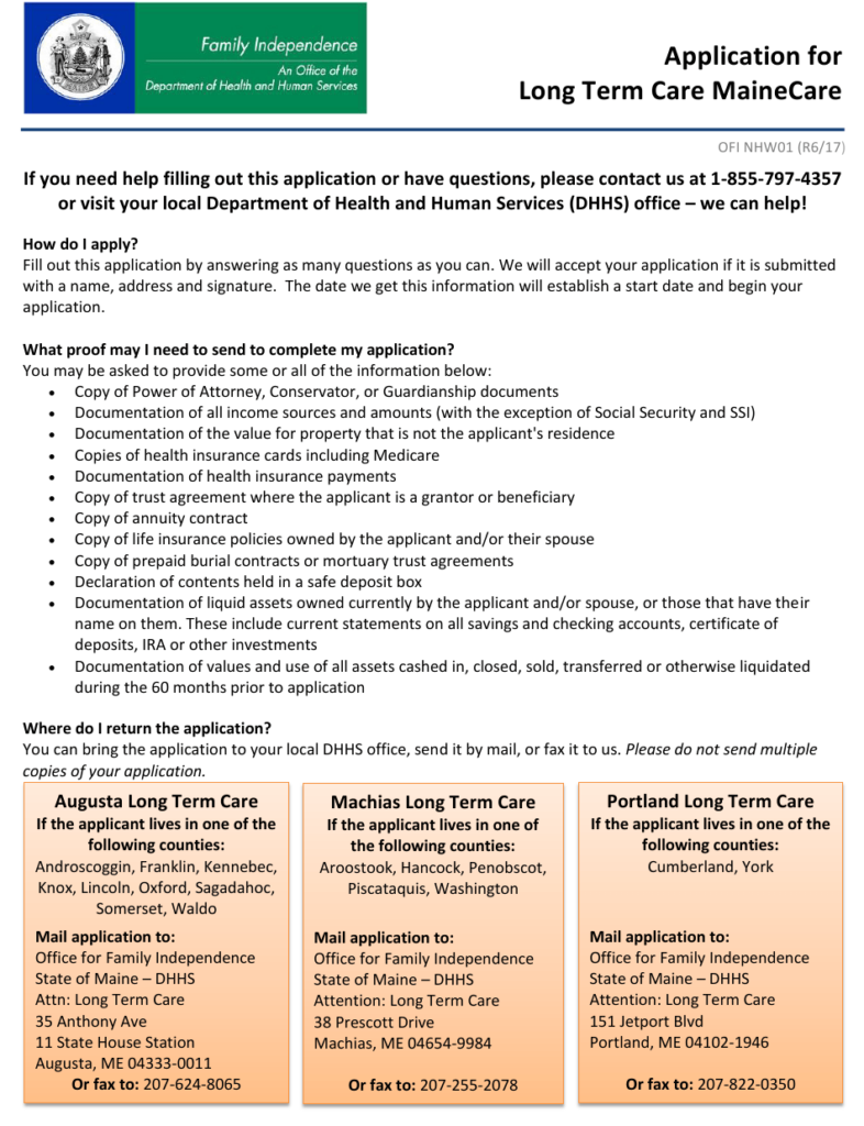 Form OFI NHW01 Download Printable PDF Or Fill Online Application For 