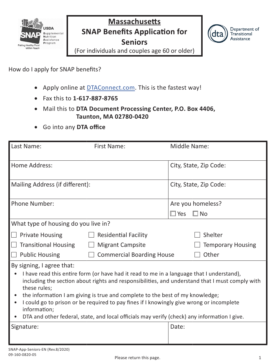 Form SNAP APP SENIORS Download Fillable PDF Or Fill Online Snap