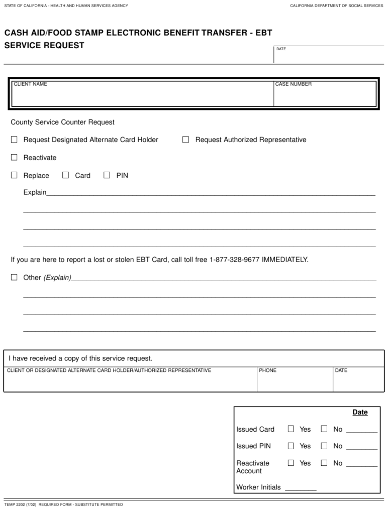department of human services ebt application
