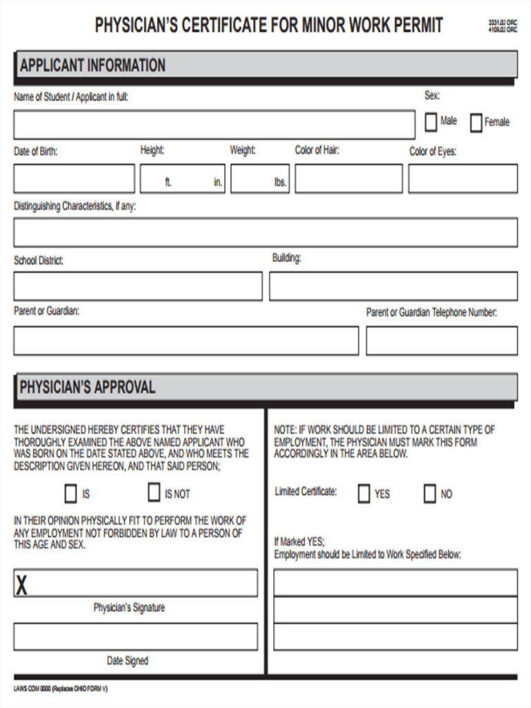 FREE 5 Work Physical Forms In PDF