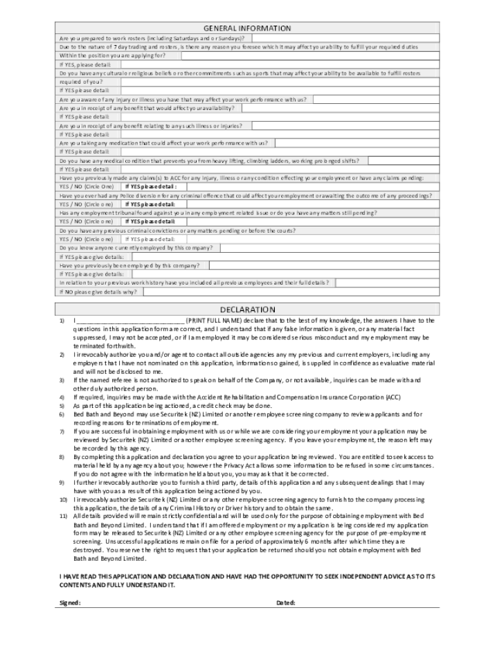 Free Printable Bed Bath And Beyond Job Application Form Printable 