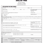 Free Printable Dollar Tree Job Application Form