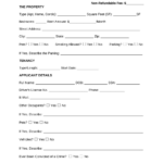 Free Rental Application Form PDF Rental Application Rental
