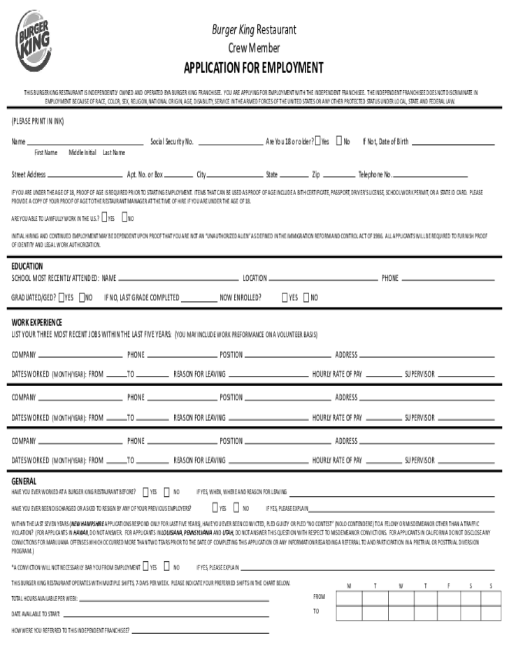 How Do You Apply For Burger King Burger Poster