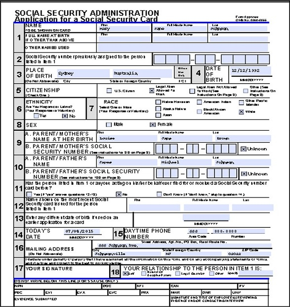 Free Printable Replacement Ss Card Form