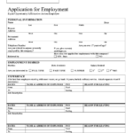 Job Application Blank Free Printable Documents