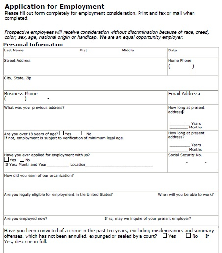 Job Application Letter Example October 2012