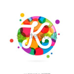 K Letter Logo Circle Rainbow Dots Stock Vector Royalty Free 414771400