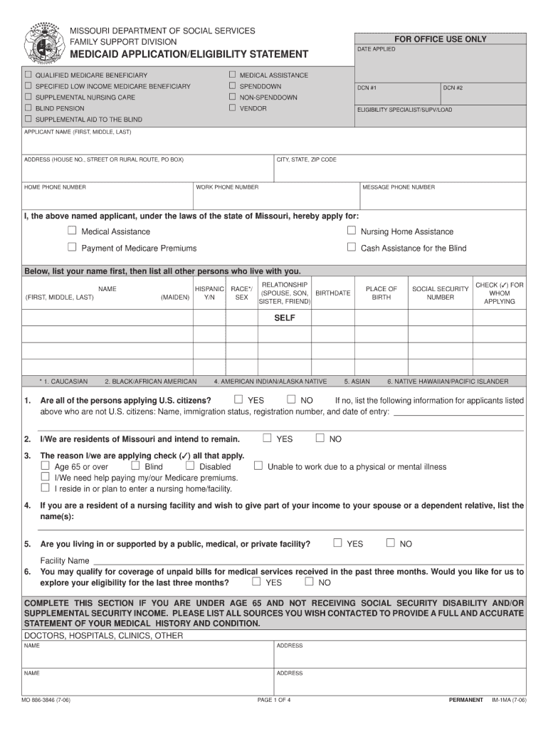 Missouri Medicaid Application Pdf 2020 2022 Fill And Sign Printable 