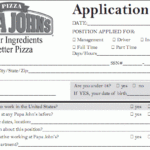 Papa John s Application PDF Print Out