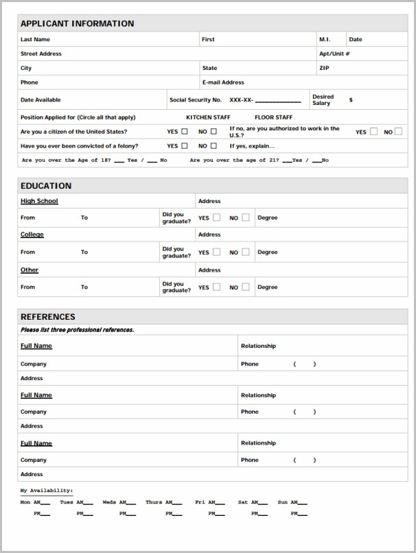 Printable Job Application Form For Jcpenney Job applications Resume 