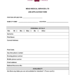 Printable Medical Job Application Templates At Allbusinesstemplates