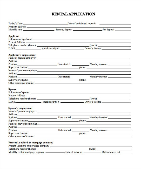 Rental Application 21 Free Word PDF Documents Download Free Rental Application 21 Free Word PDF Documents Download Free