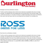 Ross Dress For Less Application Printout
