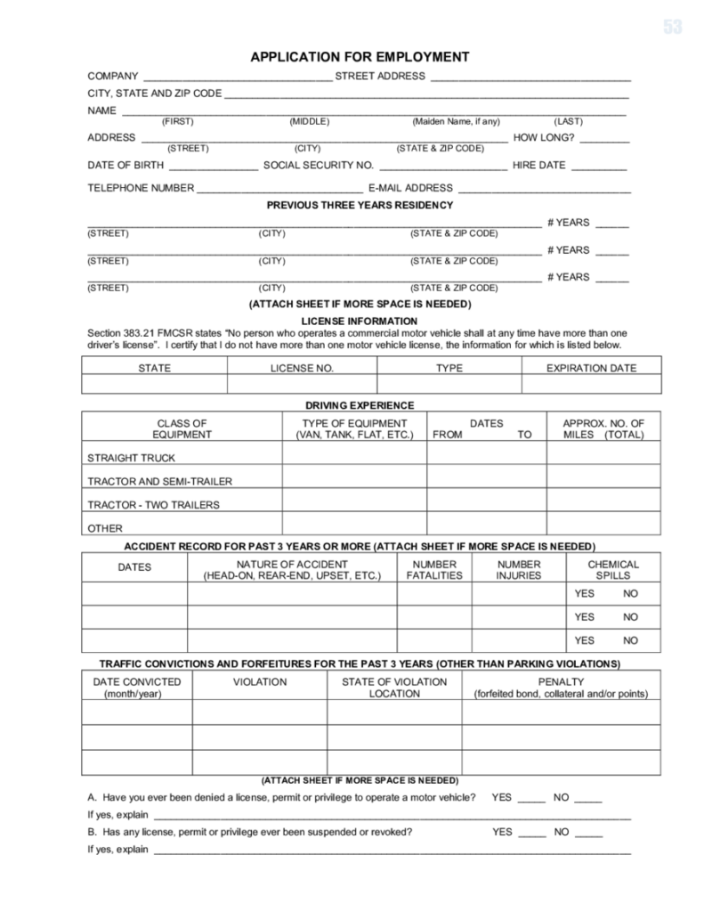 Standard Job Application Form Edit Fill Sign Online Handypdf