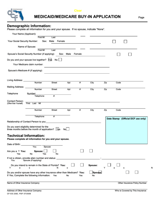 Medicaid Printable Application Form Printable Application