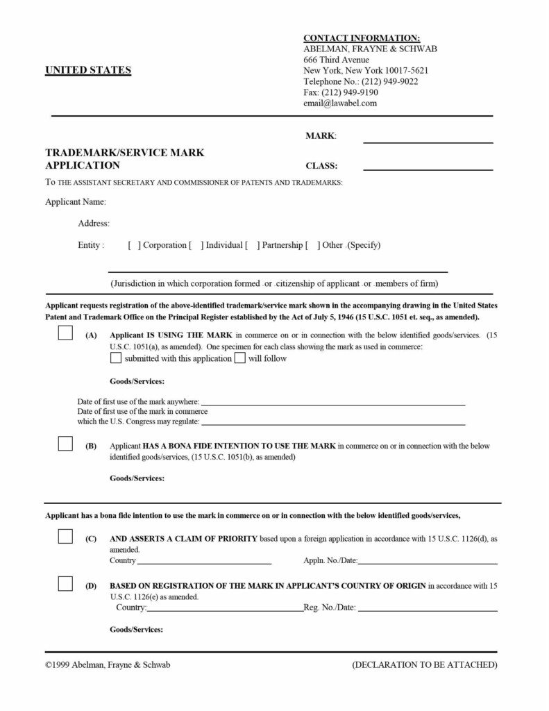 United States Trademark Service Mark Application Abelman Frayne 