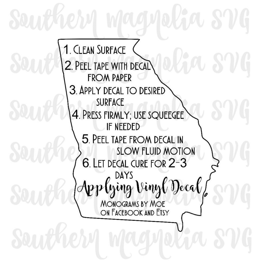 Vinyl Application Instructions Print And Cut File